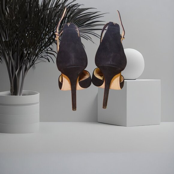 Elegant Sam Edelman Harlow Genuine Black Suede Ankle Strap Pumps, US 10M - Picture 3 of 4